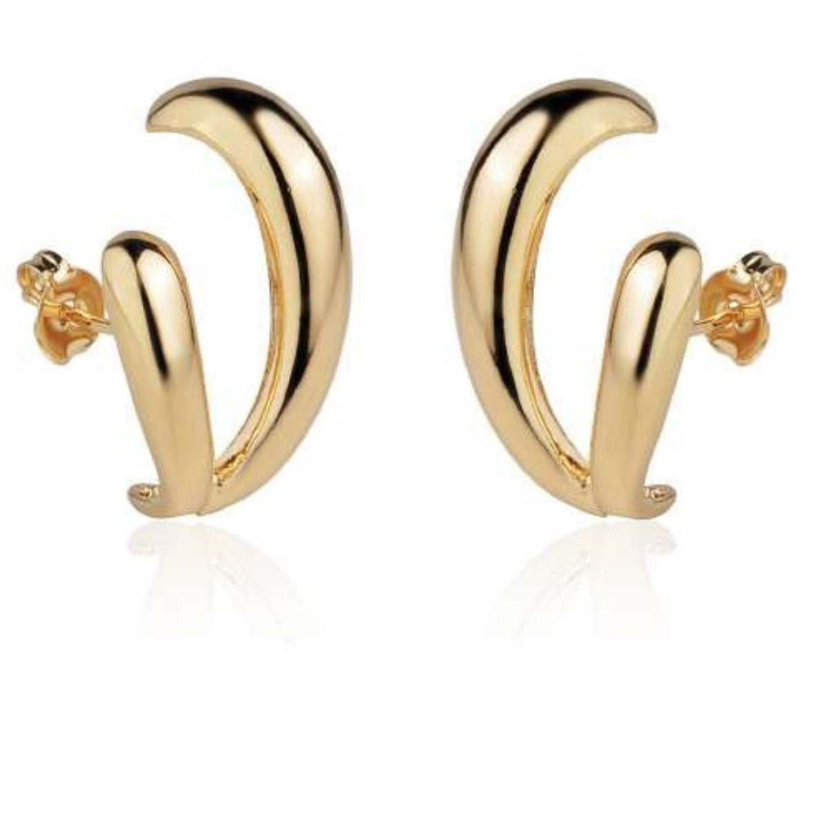 Brinco V Banhado A Ouro 18K