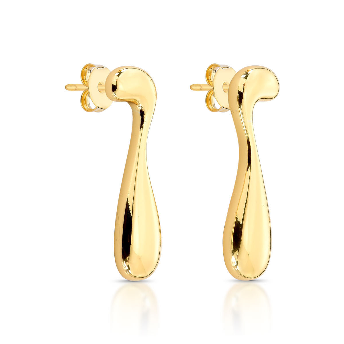 Brinco Orgânico Comprido Banhado a Ouro 18k