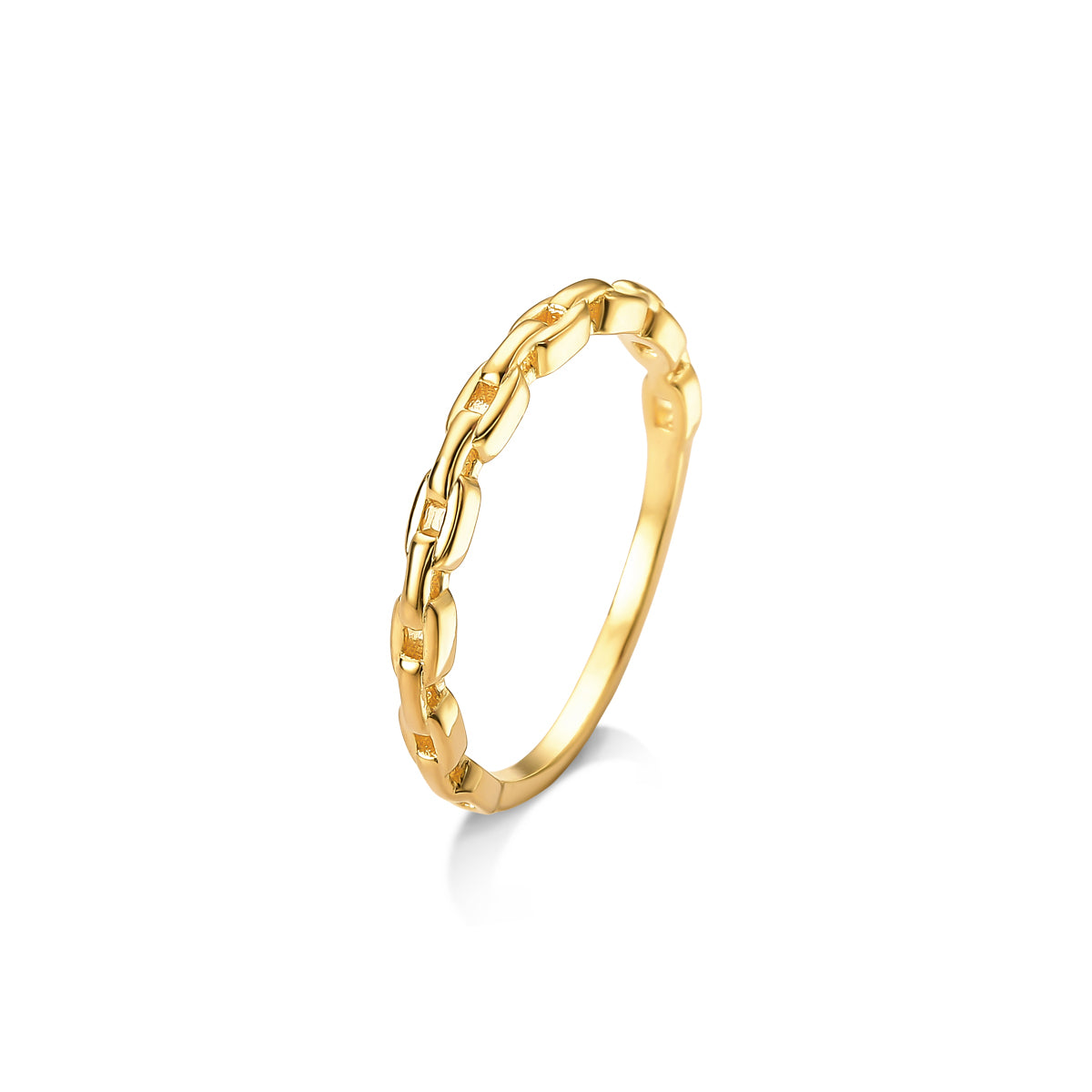 Anel Corrente Banhado A Ouro 18K