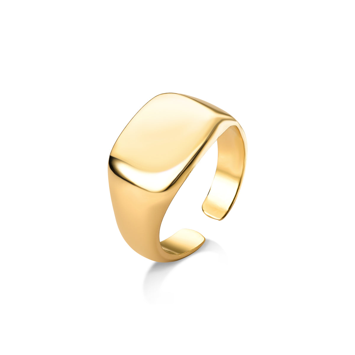 Anel Ajustável Mini Medalha Lisa Banhado a Ouro 18k