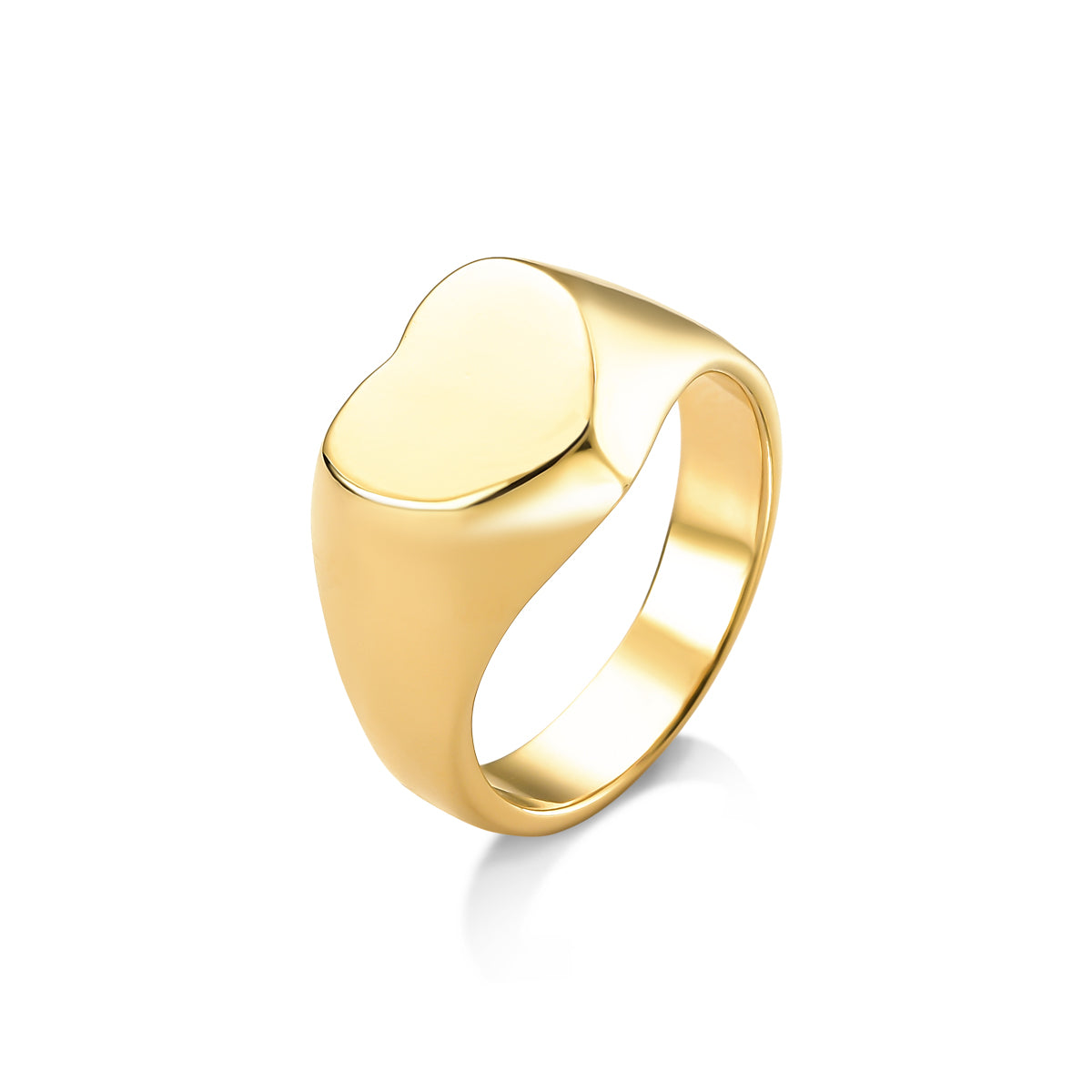 Anel Coração Banhado A Ouro 18k