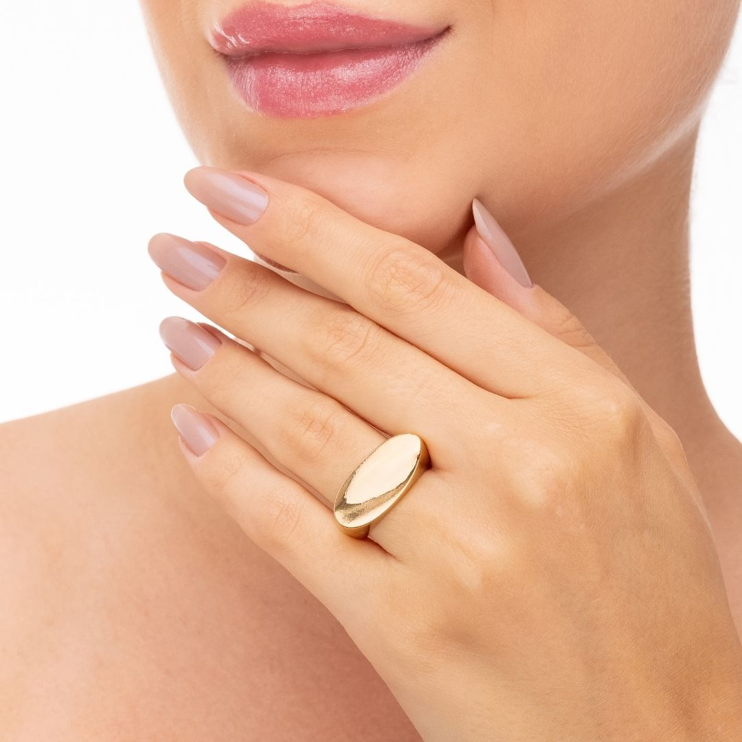 Anel Ajustável Romenea Banhado A Ouro 18K