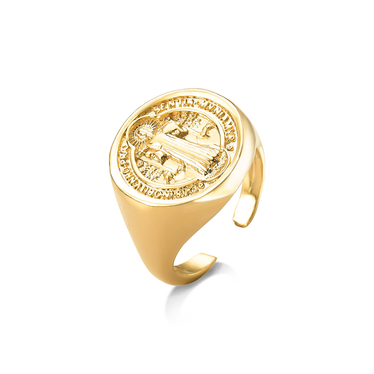 Anel Ajustável Vaticano Banhado A Ouro 18K