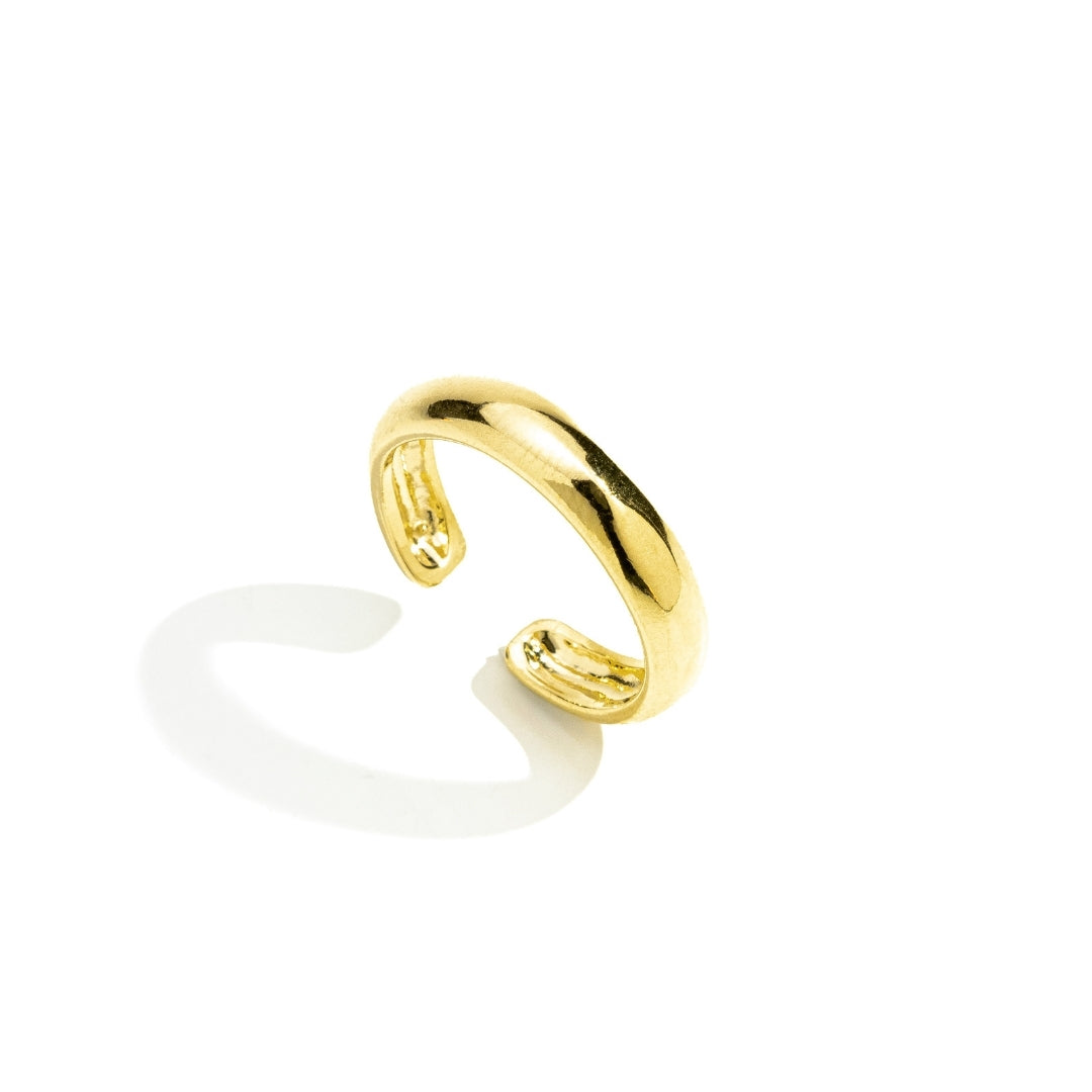 Anel Ajustável Liso 4mm Banhado a Ouro 18K