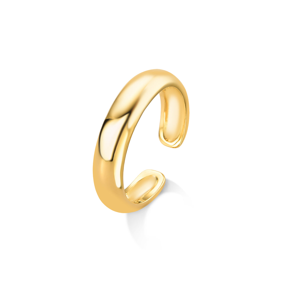 Anel Ajustável Liso 4mm Banhado a Ouro 18K