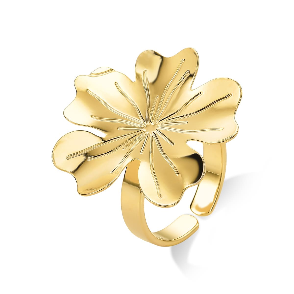 Anel Ajustável Floralis Banhado A Ouro 18k - Mafê Acessórios