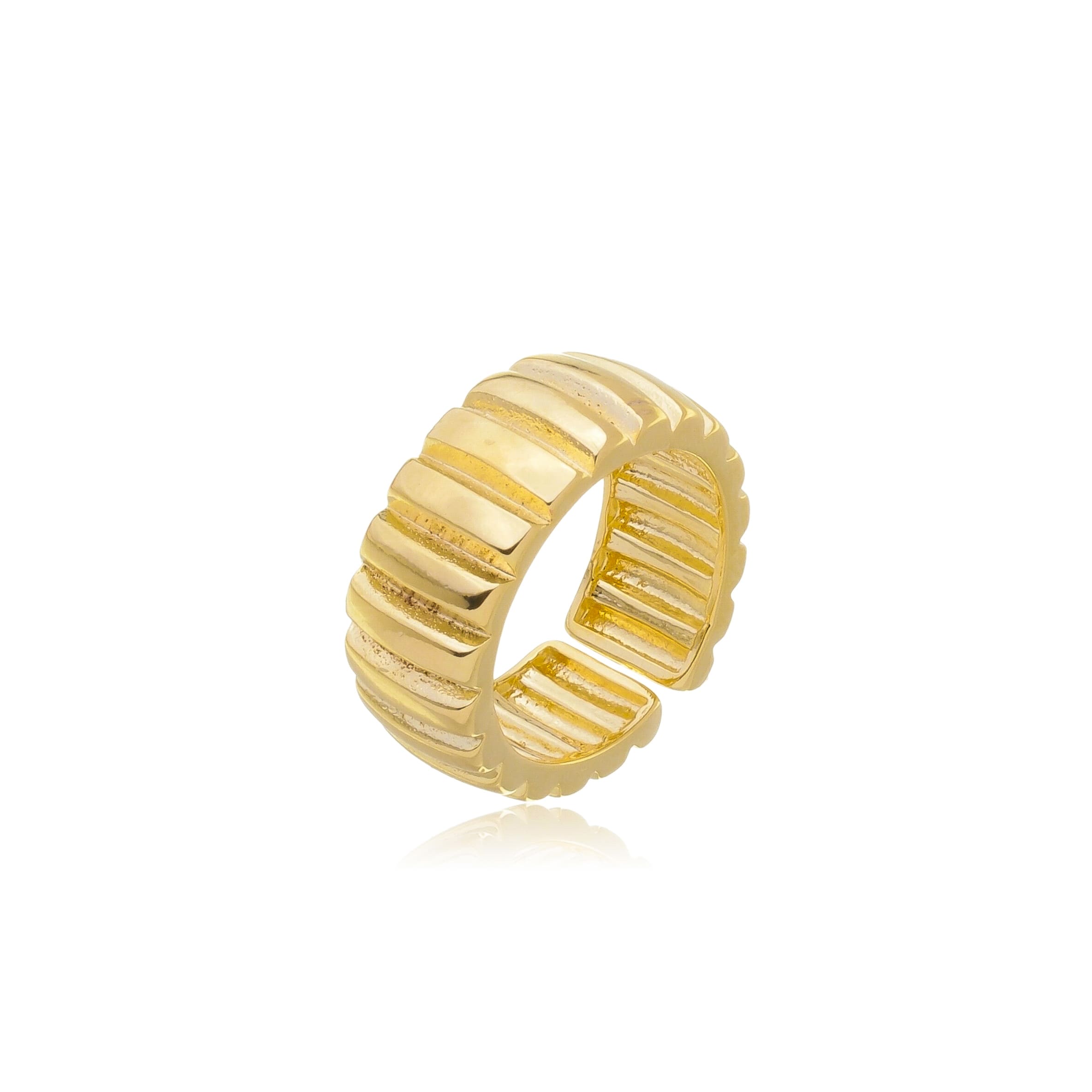 Anel Ajustável Prisma Banhado A Ouro 18K