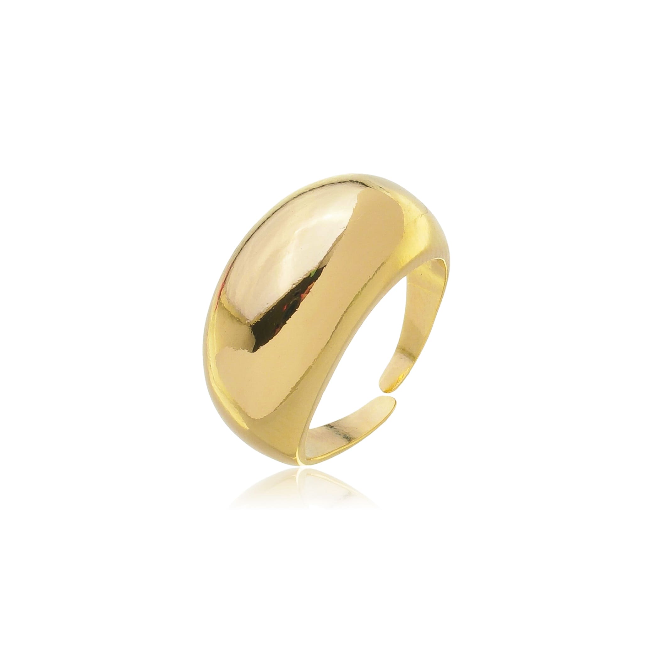 Anel Ajustável Veronica Banhado A Ouro 18K