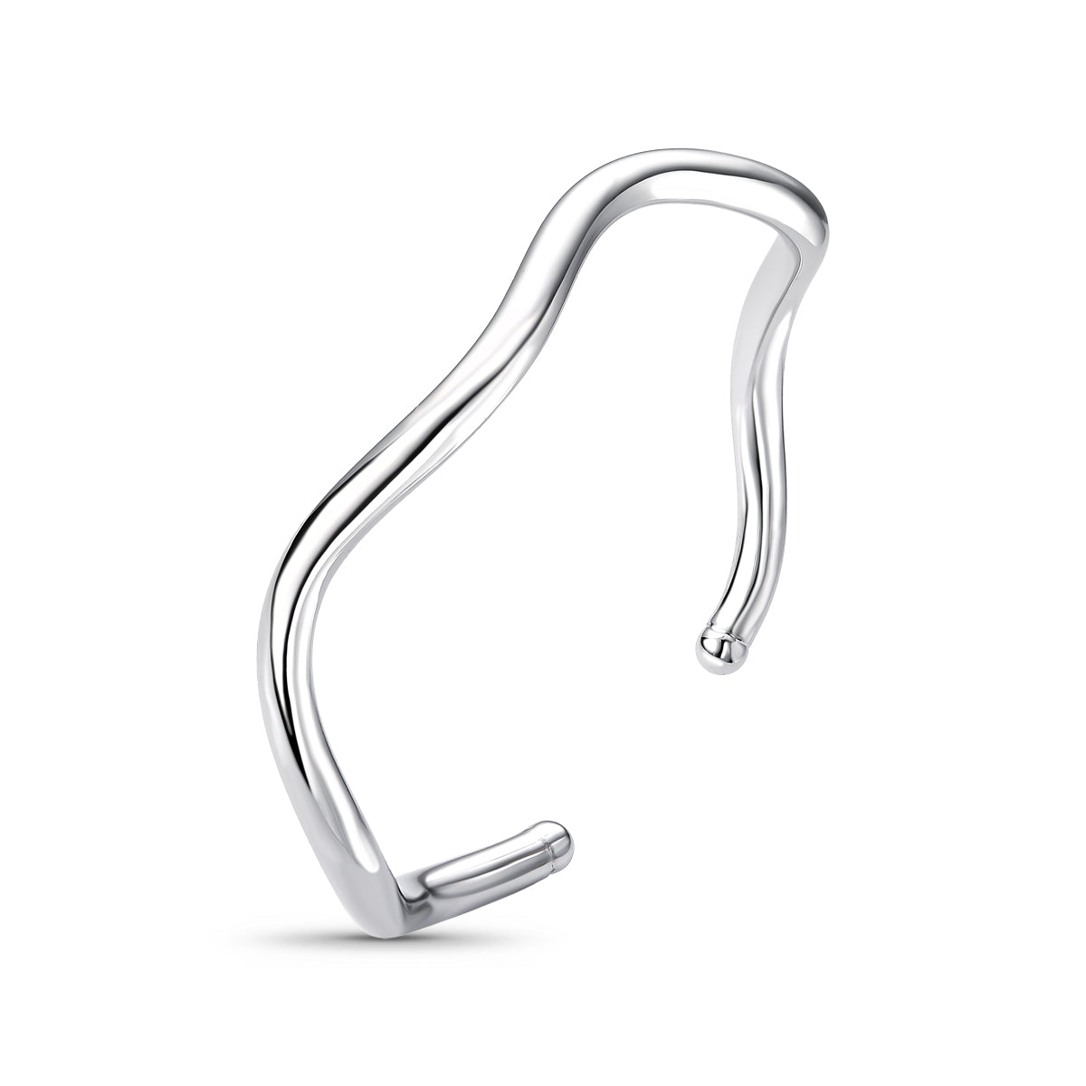 Bracelete Tubo Ondulado Prata