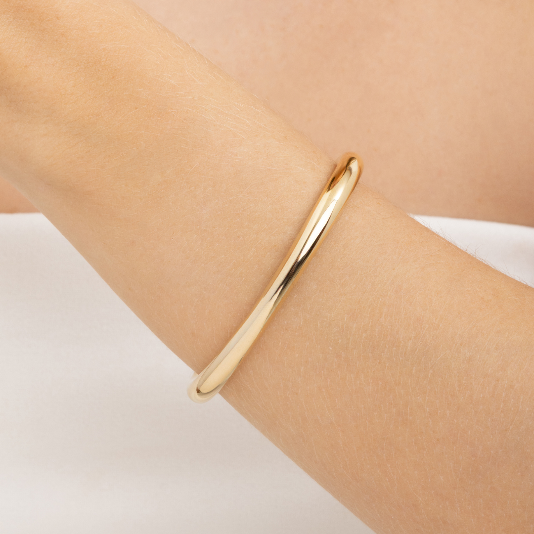 Bracelete Tubo Banhado a Ouro 18K