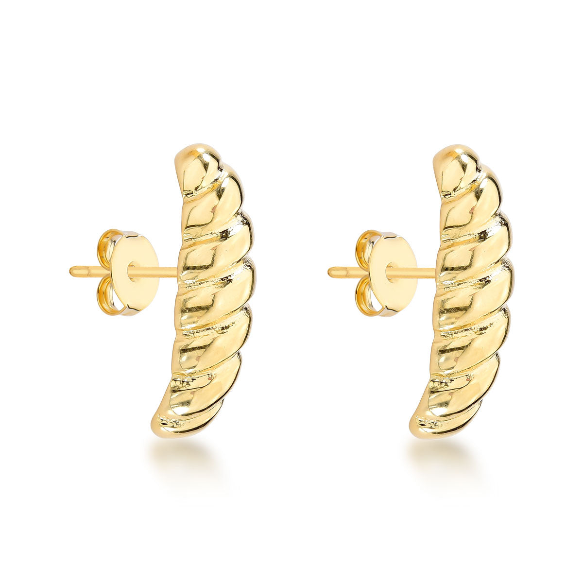 Brinco Ear Hook Croissant Banhado a Ouro 18k