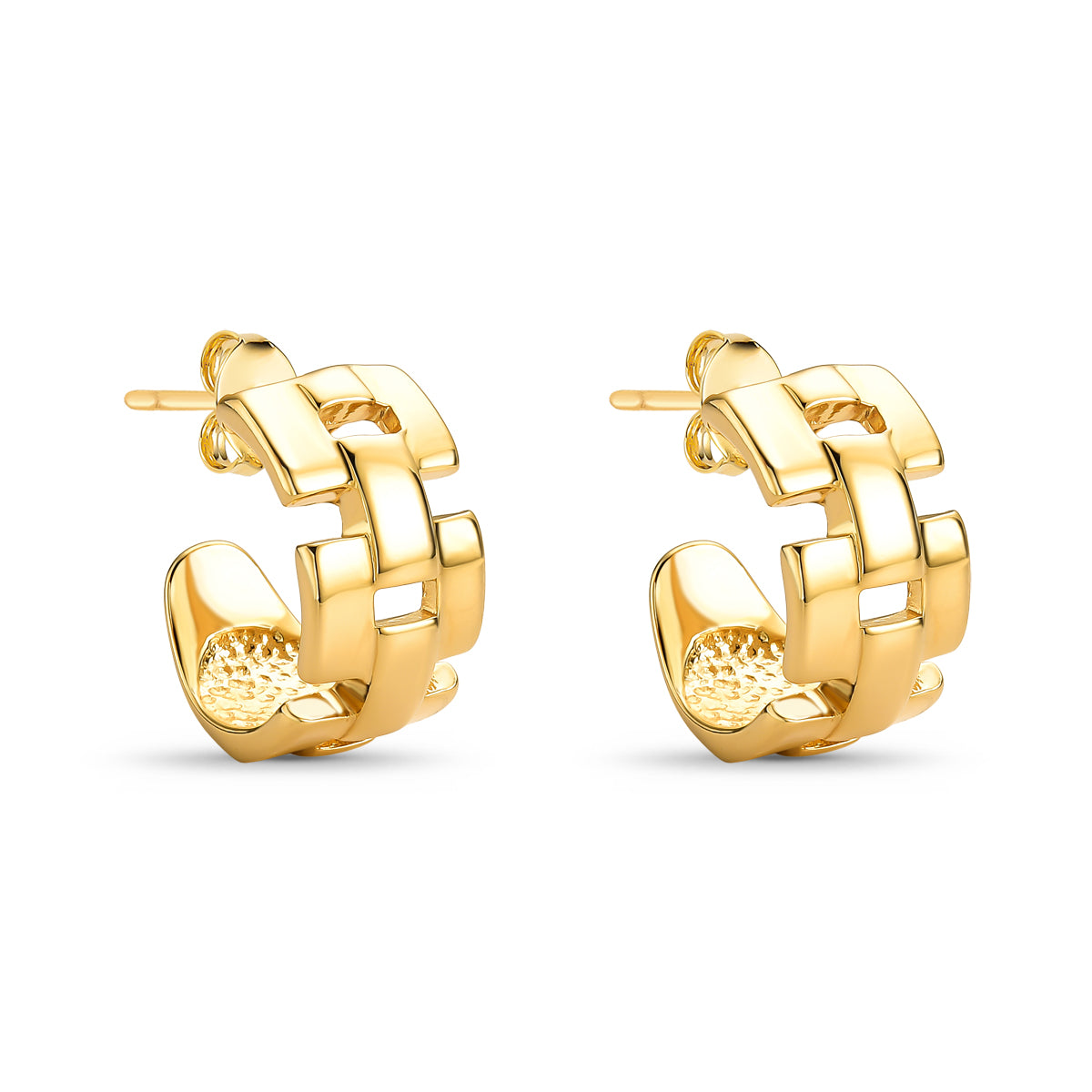 Brinco Detalhado Corrente Banhado A Ouro 18K