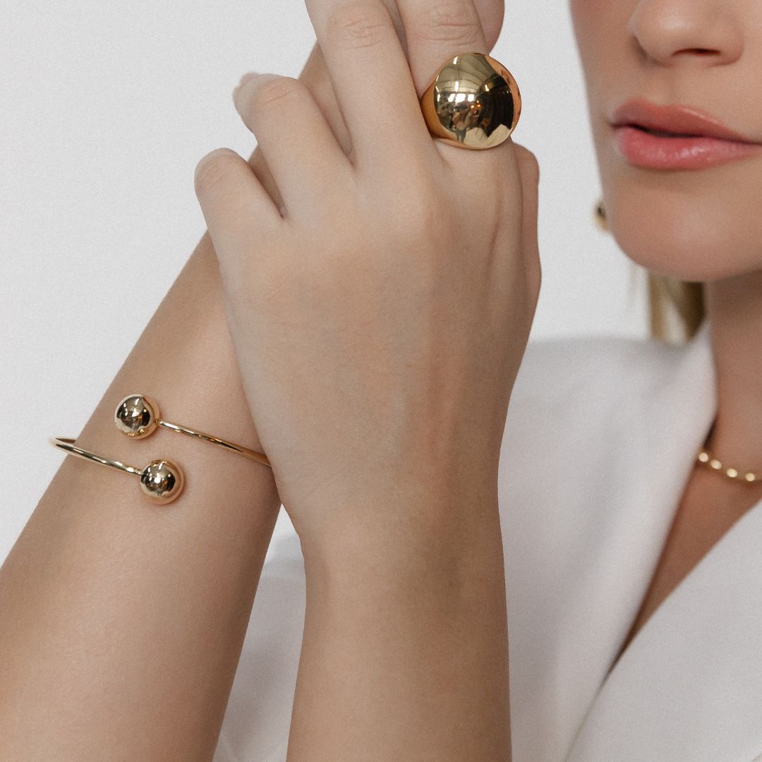 Bracelete com Bola Banhado a Ouro 18k
