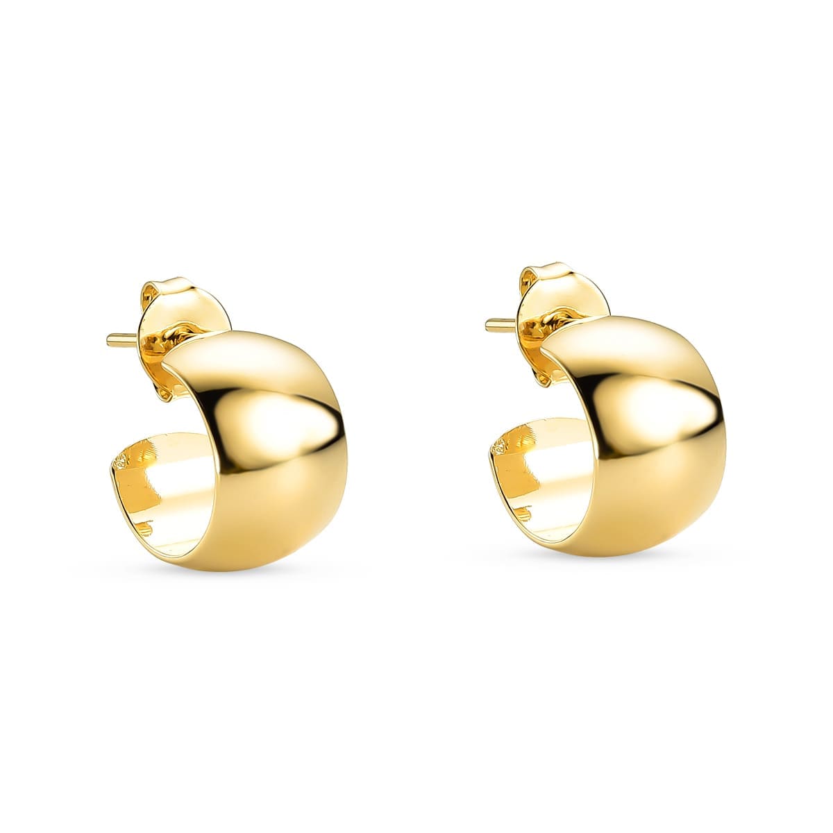 Brinco Arco Liso Pequeno Banhado a Ouro 18k - Mafê Acessórios