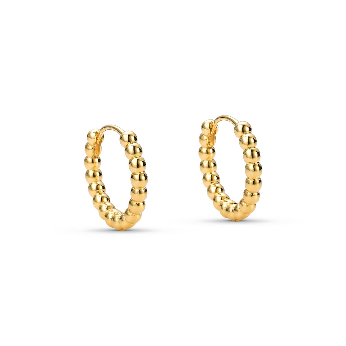 Brinco Argola Bolinhas Banhado a Ouro 18k - Mafê Acessórios