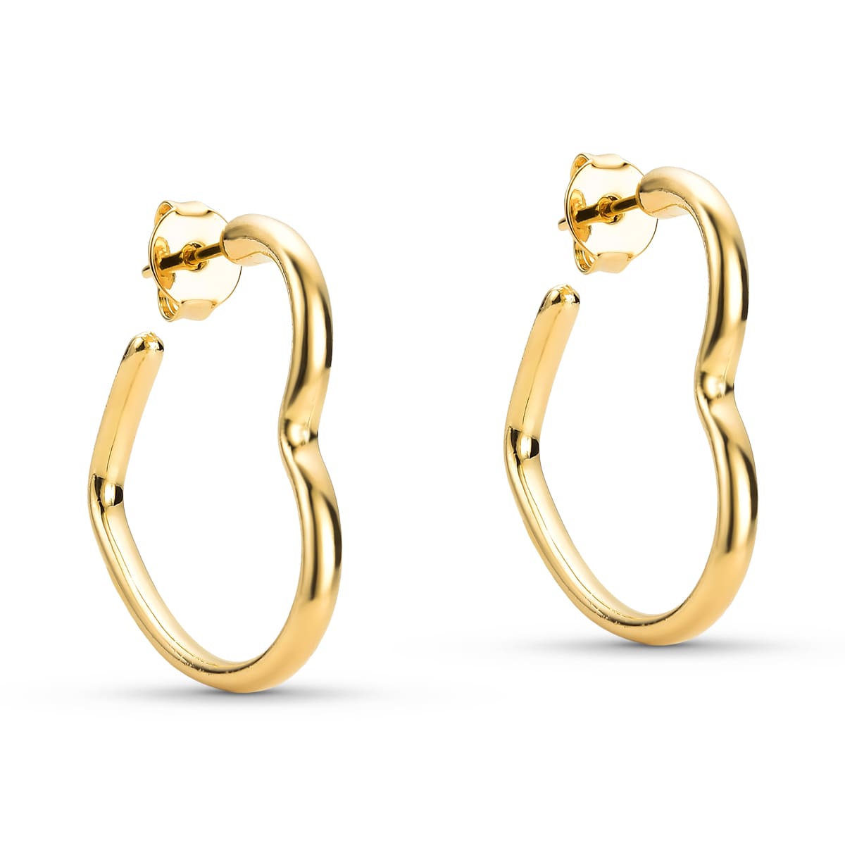 Brinco Argola Coração Médio Banhado a Ouro 18K - Mafê Acessórios