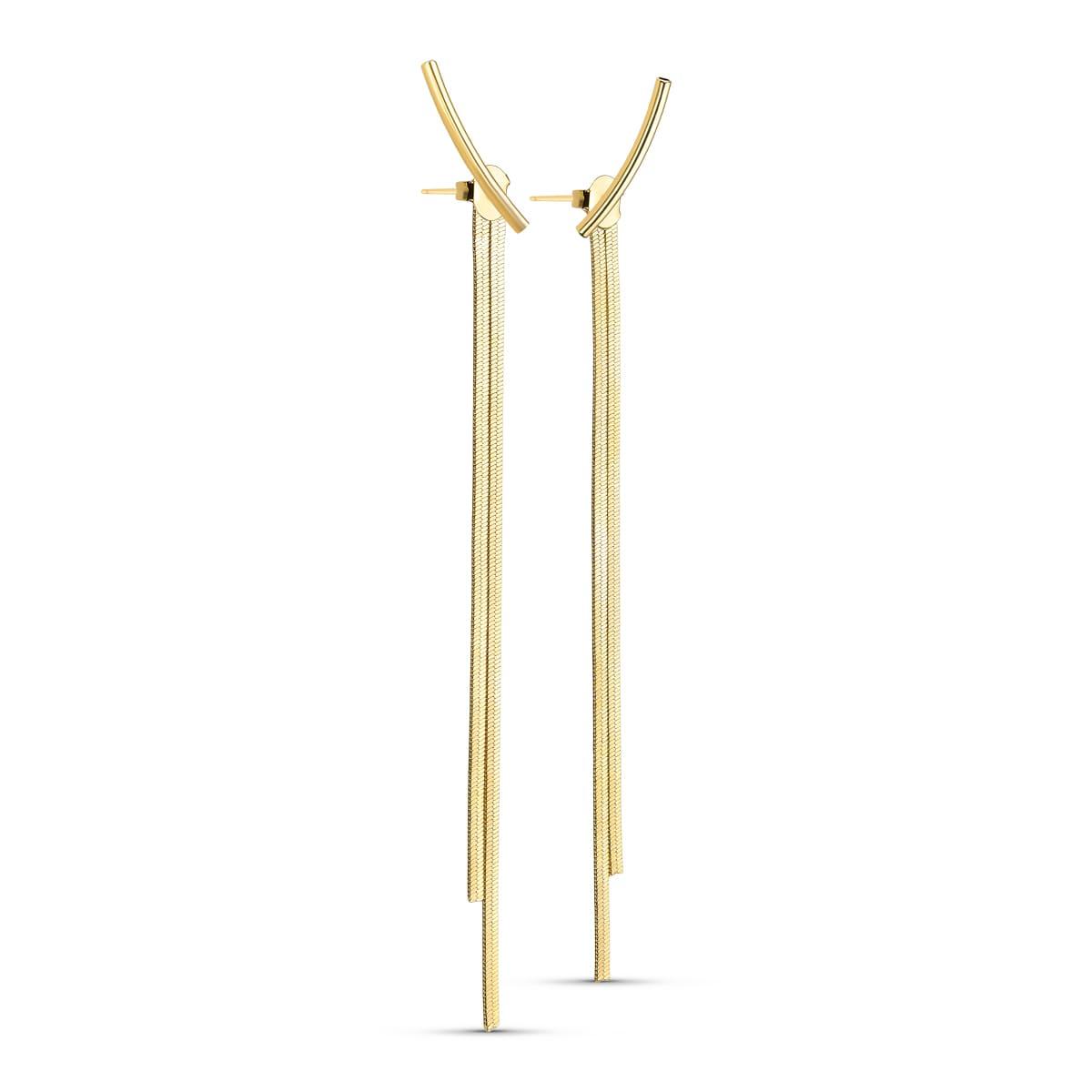 Brinco Fita Lisa Banhado a Ouro 18k - Mafê Acessórios
