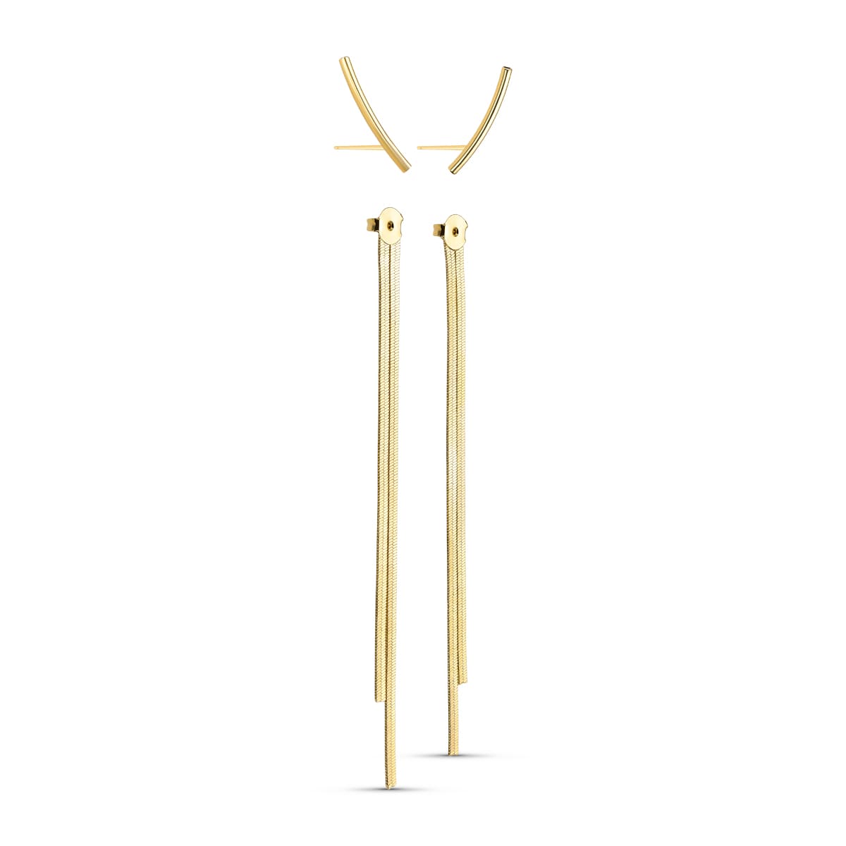 Brinco Fita Lisa Banhado a Ouro 18K - Mafê Acessórios
