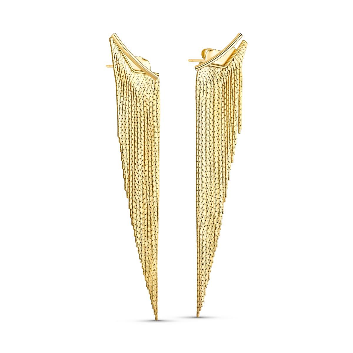 Brinco Franja Banhado a Ouro 18k - Mafê Acessórios
