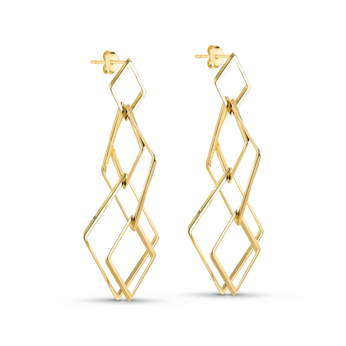 Brinco Losango Clássico Banhado a Ouro 18k - Mafê Acessórios