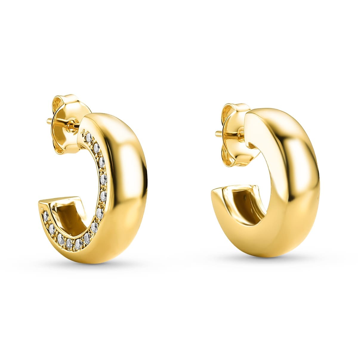 Brinco Mini Argola Cravejada Banhado a Ouro 18k - Mafê Acessórios