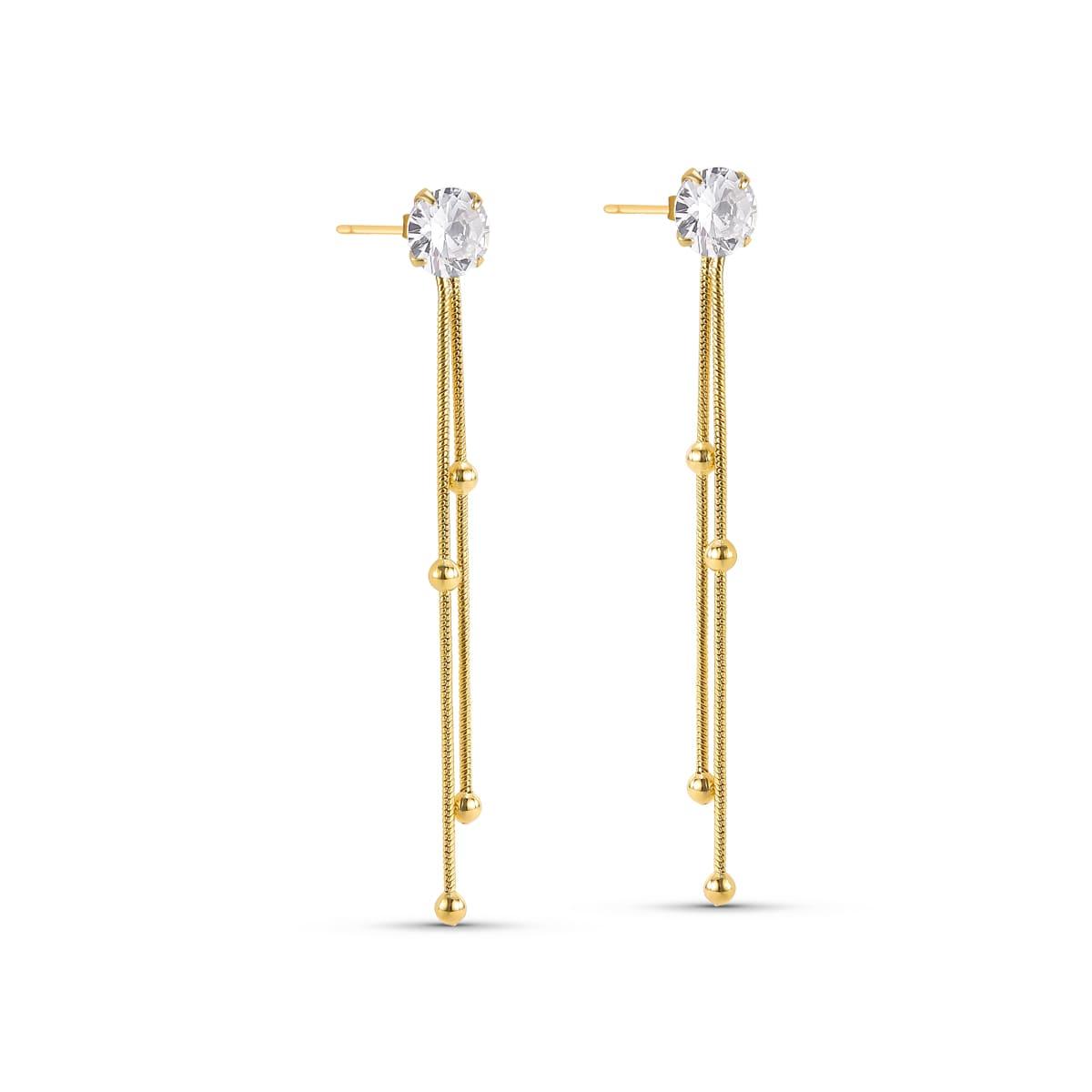 Brinco Ponto De Luz com Bolinhas Banhado a Ouro 18k - Mafê Acessórios