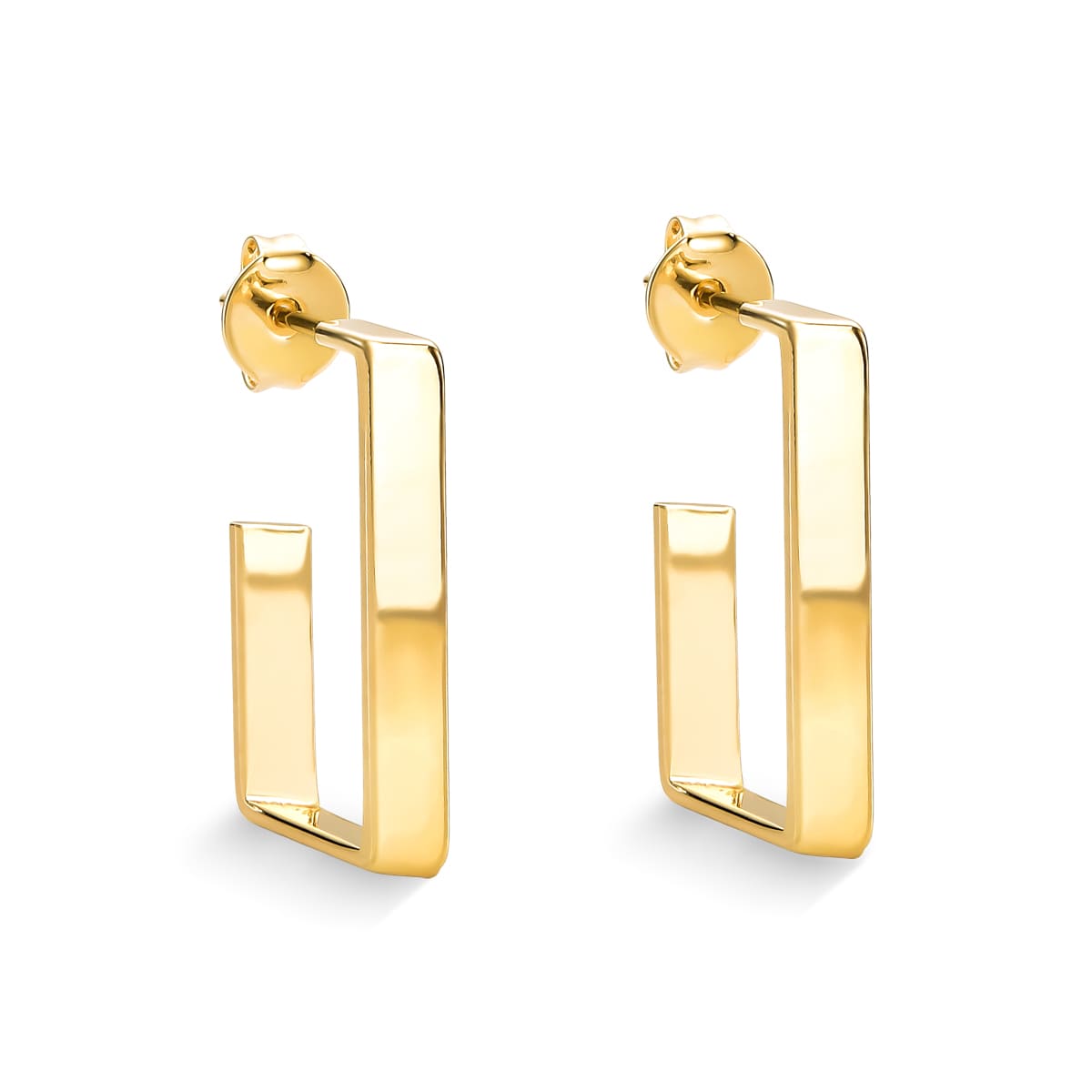 Brinco Retângulo Banhado a Ouro 18k