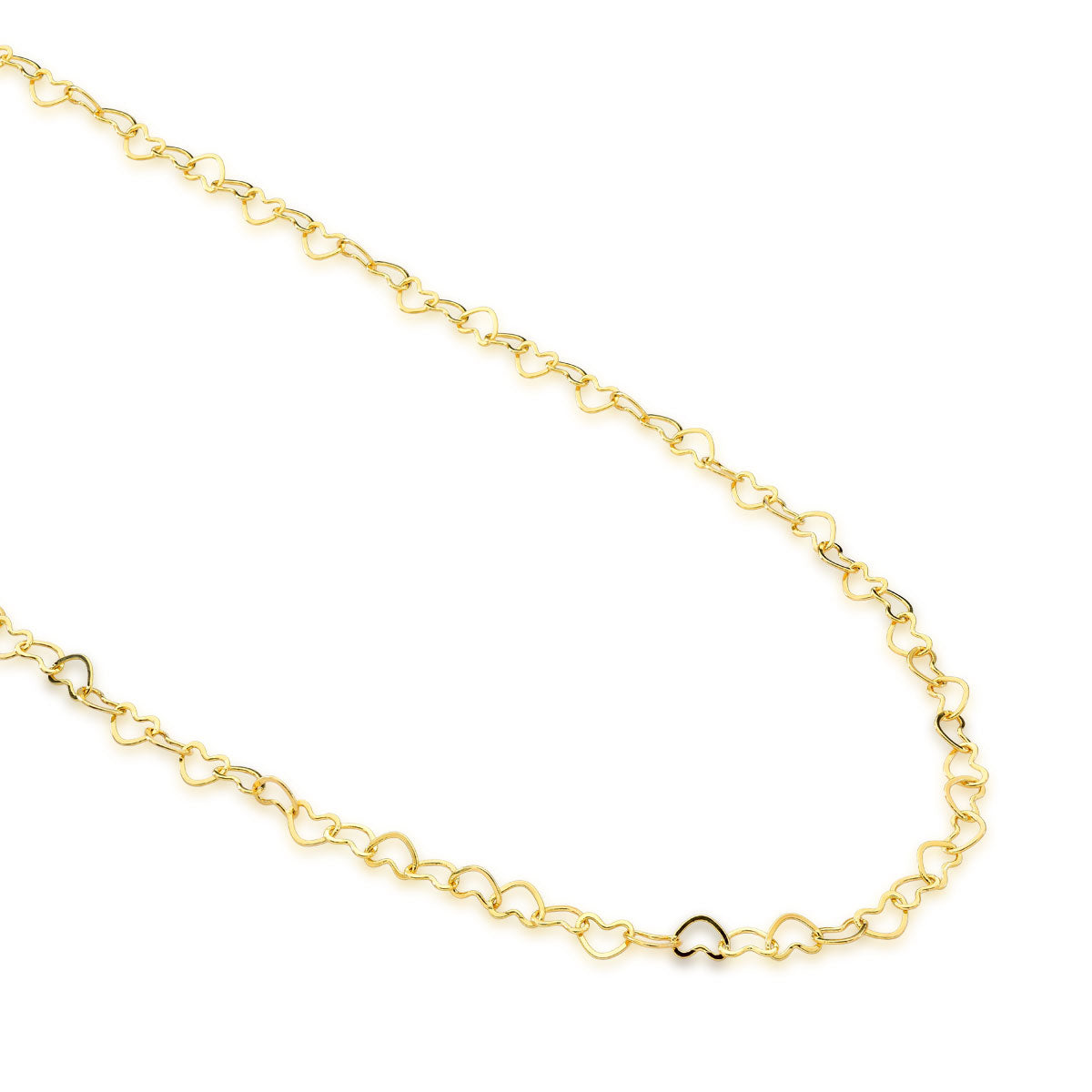 Colar Elo De Corações Banhada a Ouro 18K