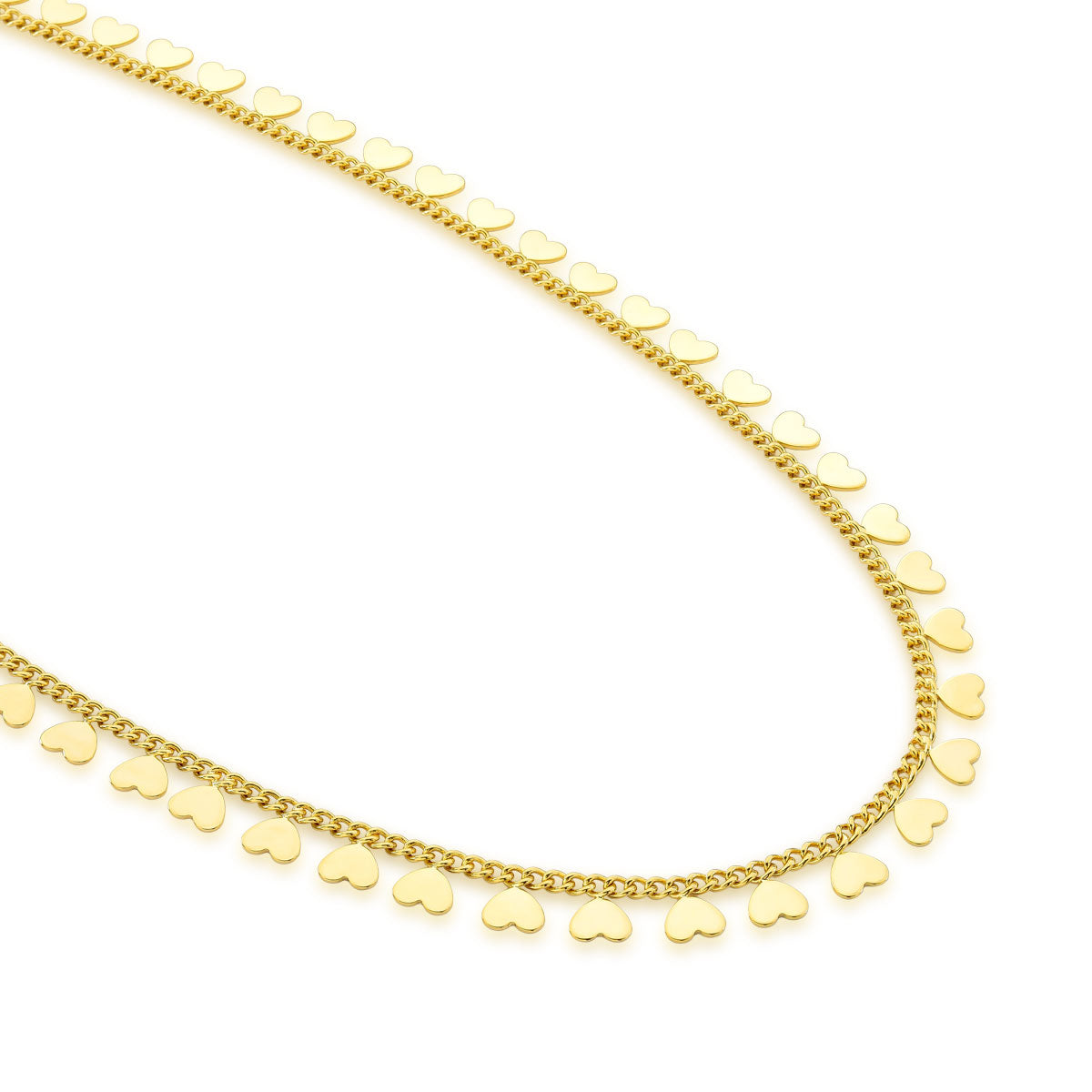 Colar Corações Banhada a Ouro 18K