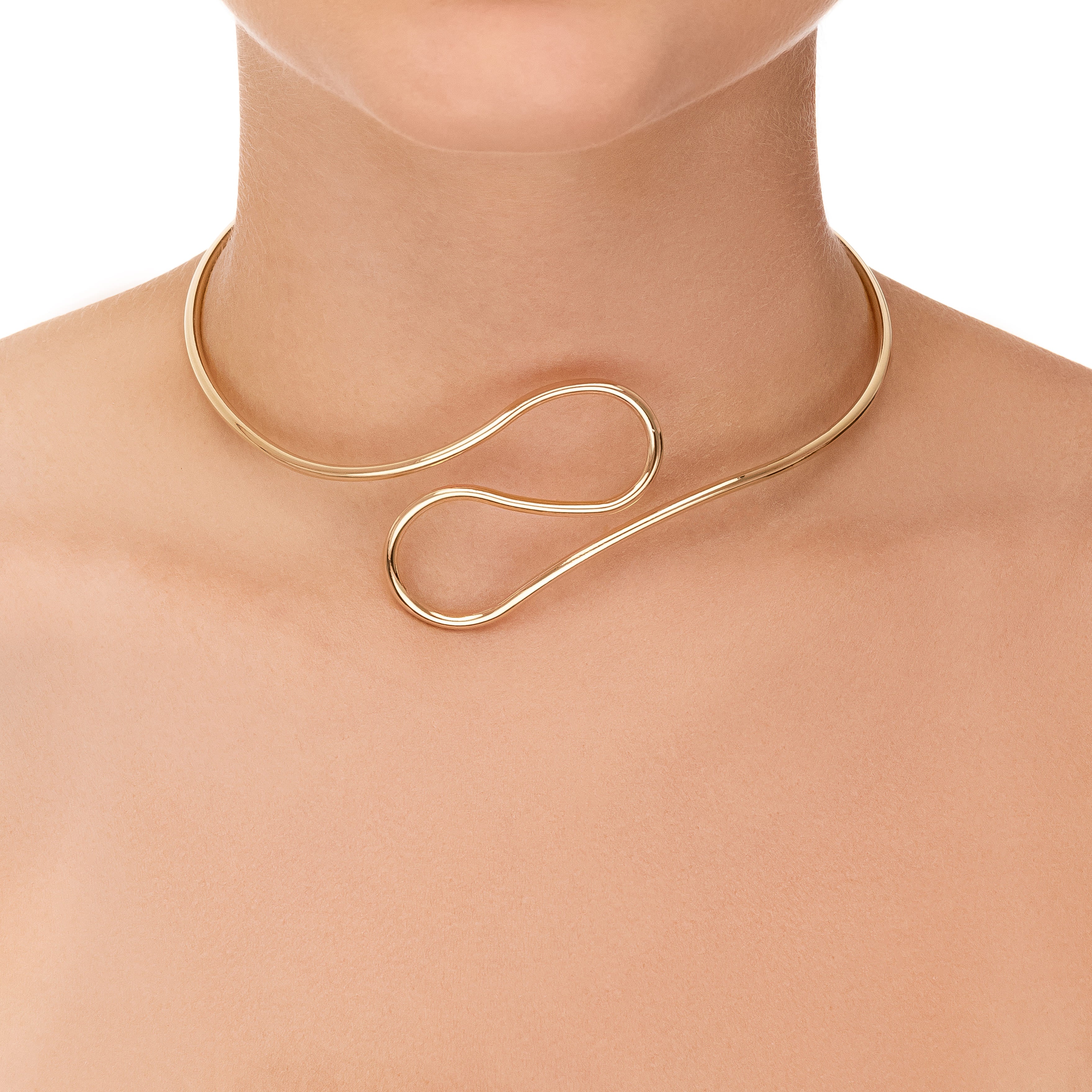 Choker Orgânica Fio 3mm Banhado a Ouro 18k