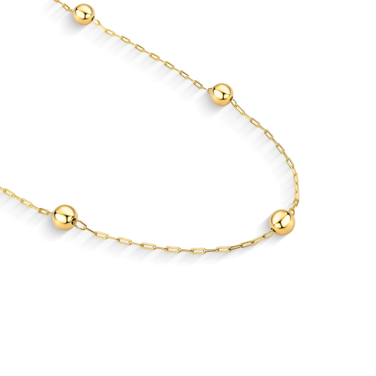 Colar Bolas Douradas Banhado a Ouro 18K