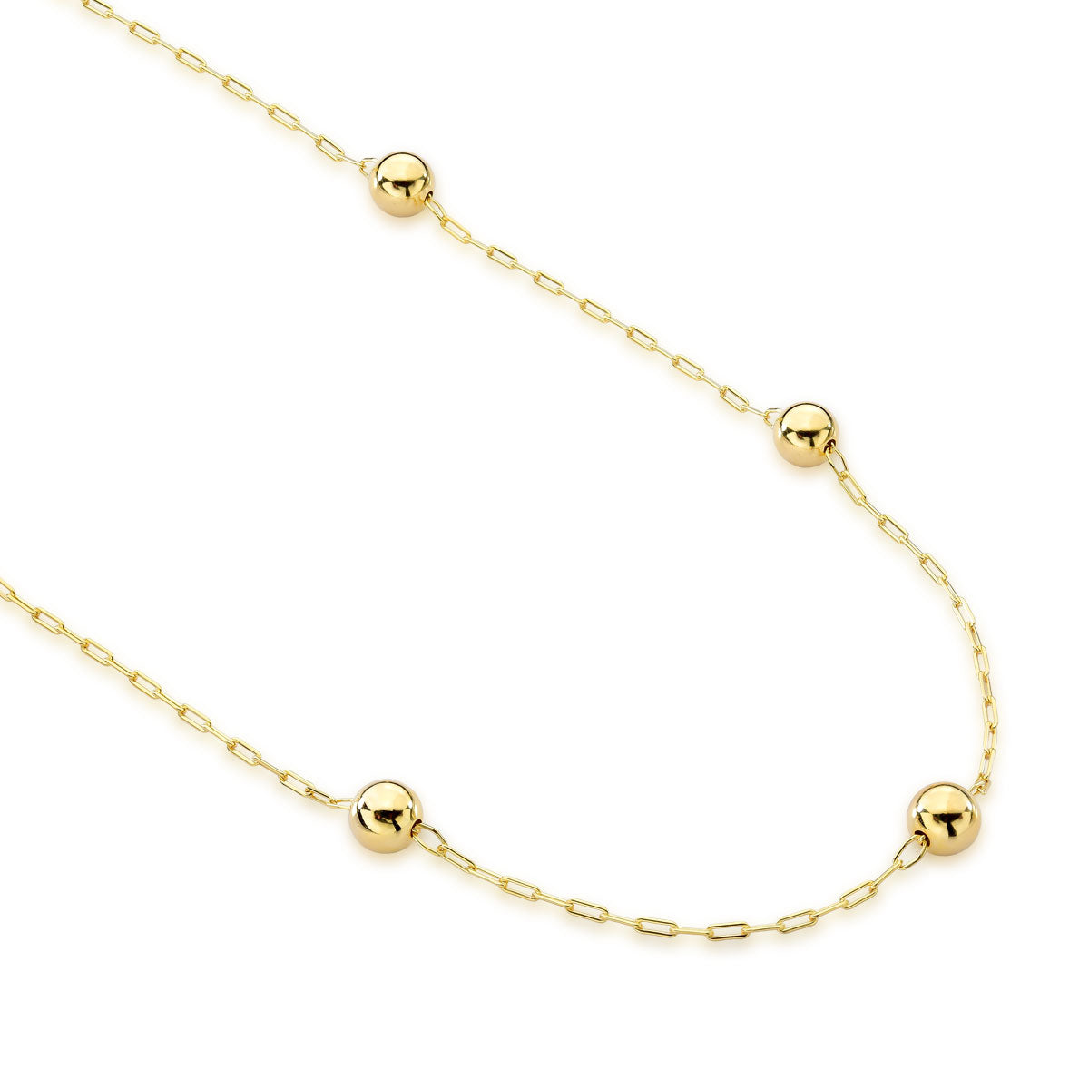 Colar Bolas Douradas Banhado a Ouro 18K