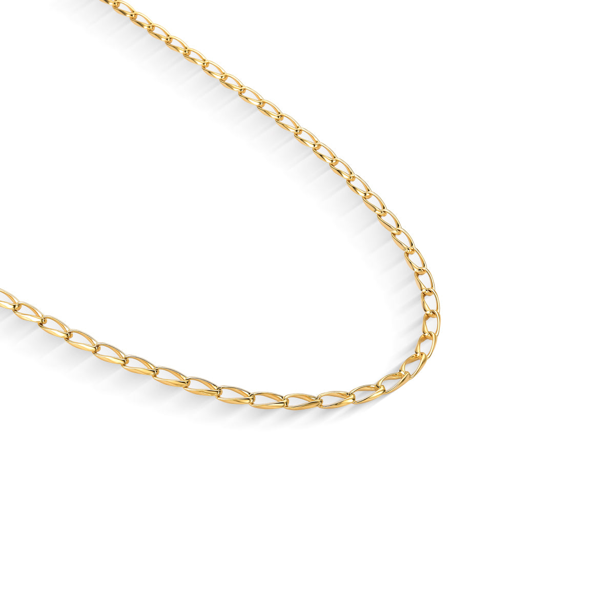 Colar Elos Abaulados Banhado a Ouro 18k
