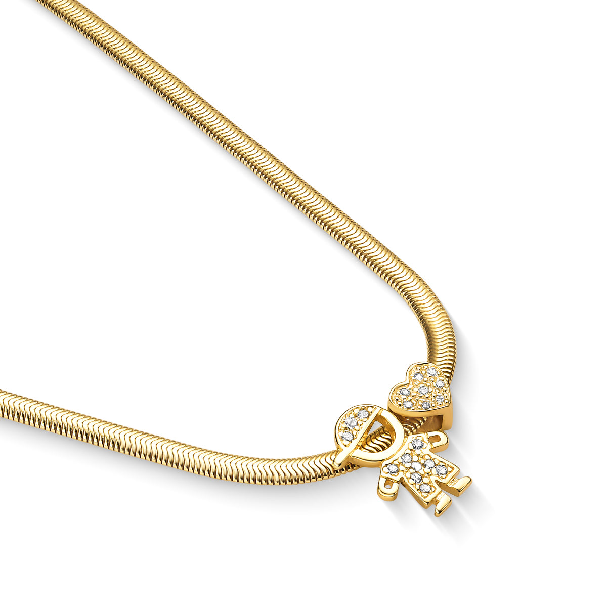 Colar Malha Fina Menino Cravejada Banhado a Ouro 18K
