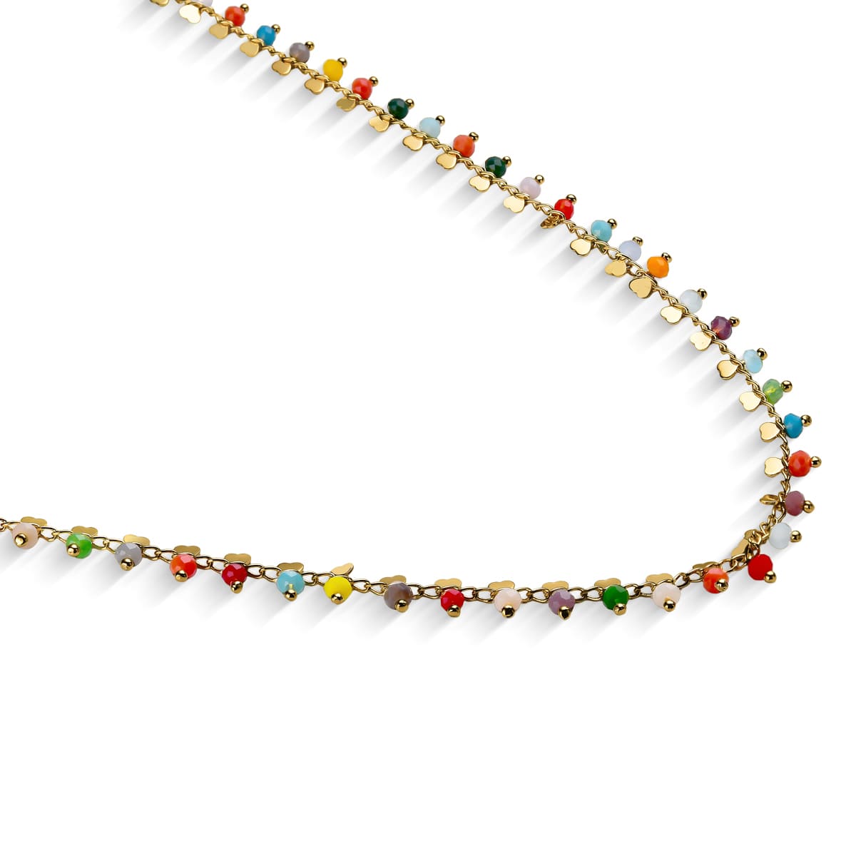 Colar Coloridinha Com Coração Banhada a Ouro 18k - Mafê Acessórios