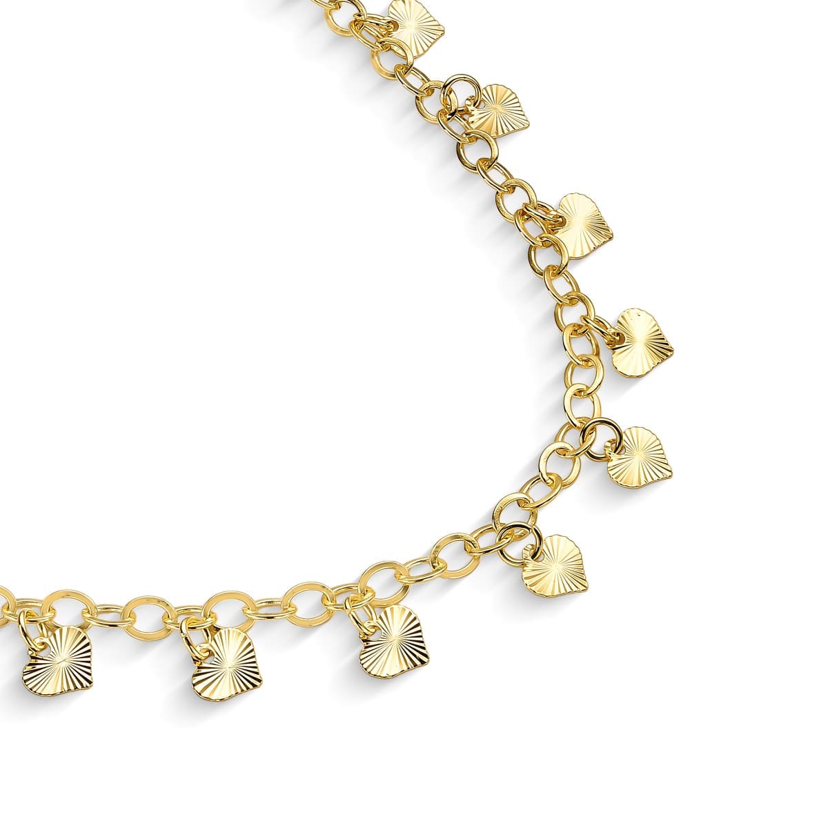 Colar Corrente Coração Riscado Banhado a Ouro 18k - Mafê Acessórios