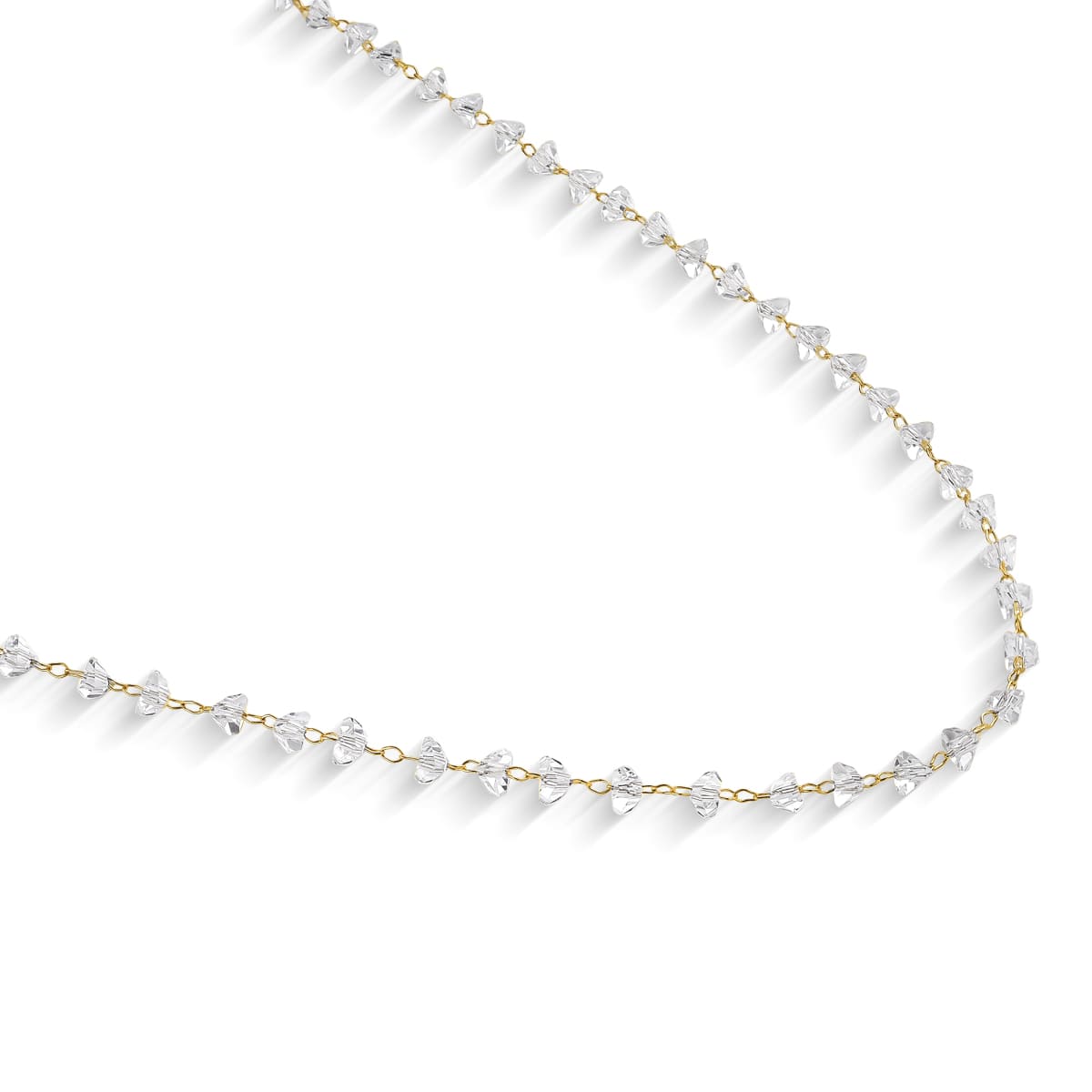 Colar Corrente Cristais Banhada a Ouro 18k - Mafê Acessórios