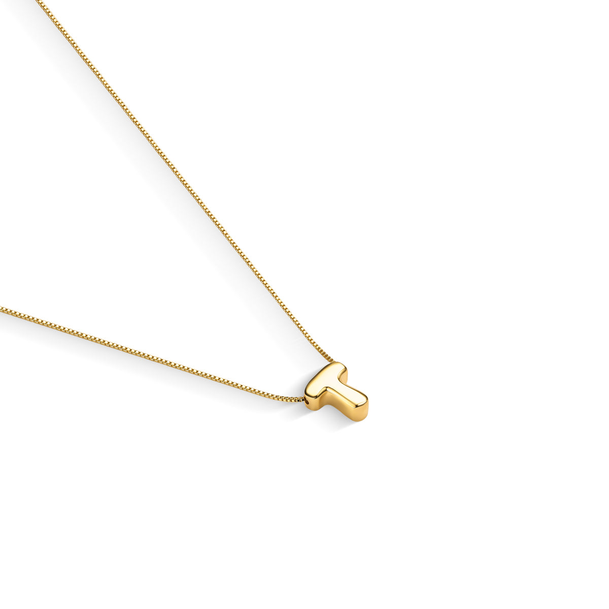 Colar Mini Inicial Puffer Banhado a Ouro 18K
