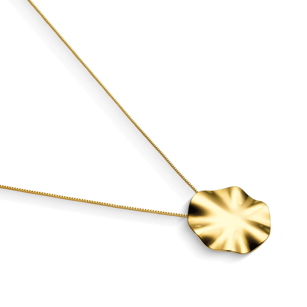 Colar Pingente Amassado Banhado a Ouro 18k - Mafê Acessórios