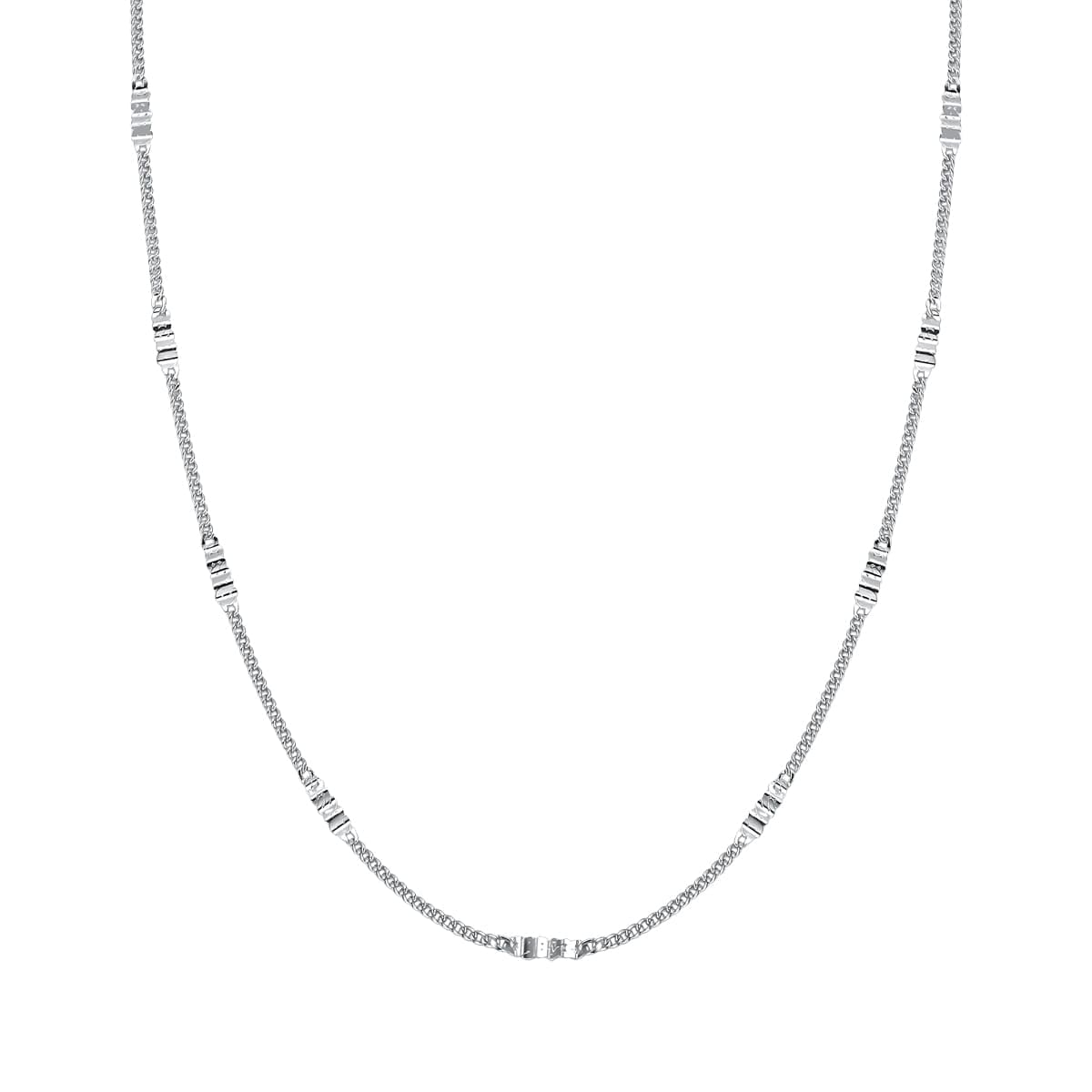 Colar Plaquinha Diamantada Prata - Mafê Acessórios