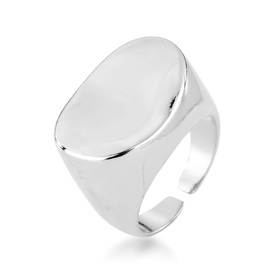 Anel Ajustável Liso Curva Baixa Banhado A Ouro 18k