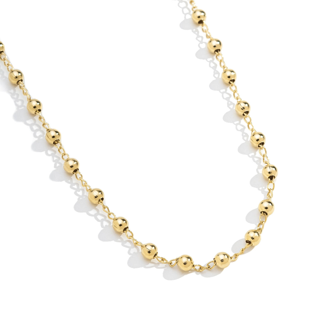 Colar Corrente Bolinha Banhada a Ouro 18k