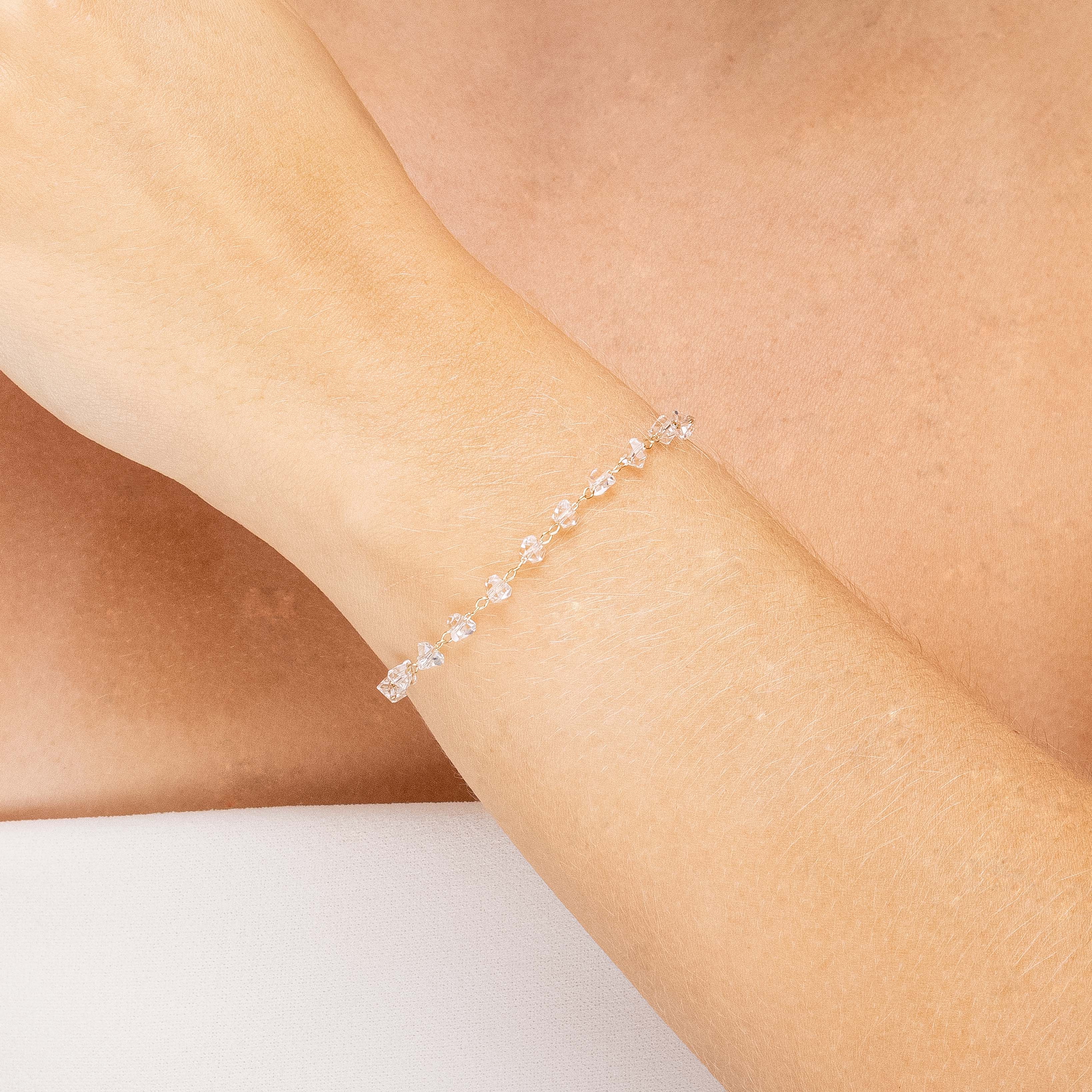 Pulseira Cristais Banhada A Ouro 18K