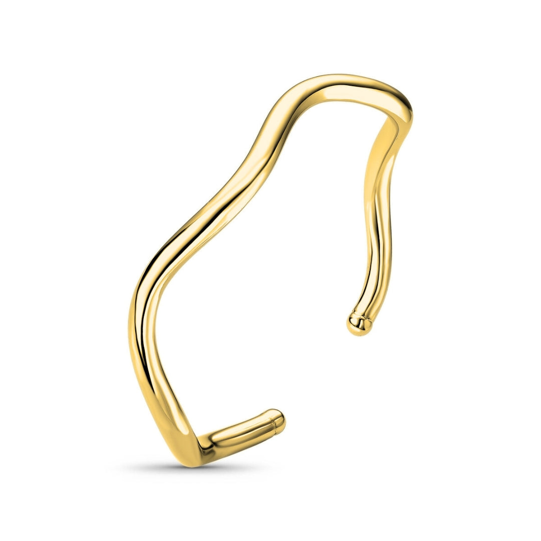 Bracelete Tubo Ondulado 4mm Banhado a Ouro 18K