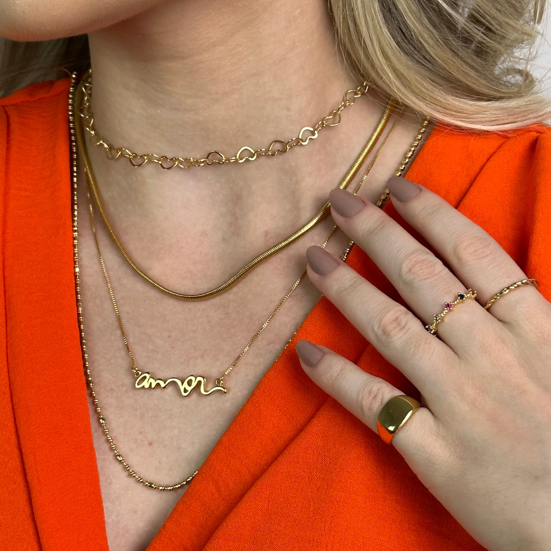 Colar Amor Banhado a Ouro 18k