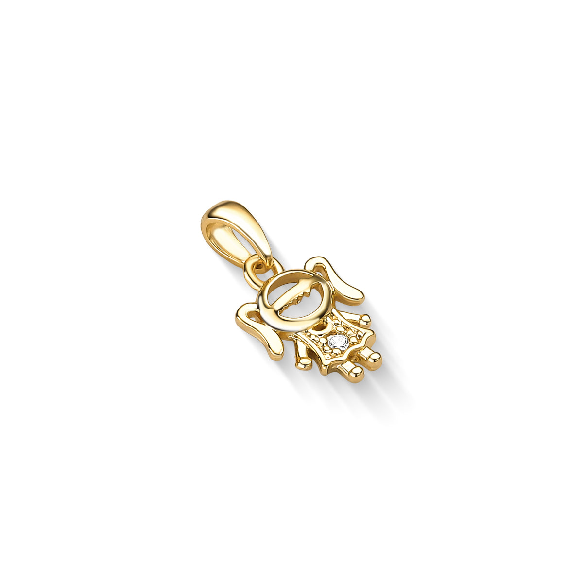Pingente Menina com Ponto de Luz Banhado a Ouro 18K