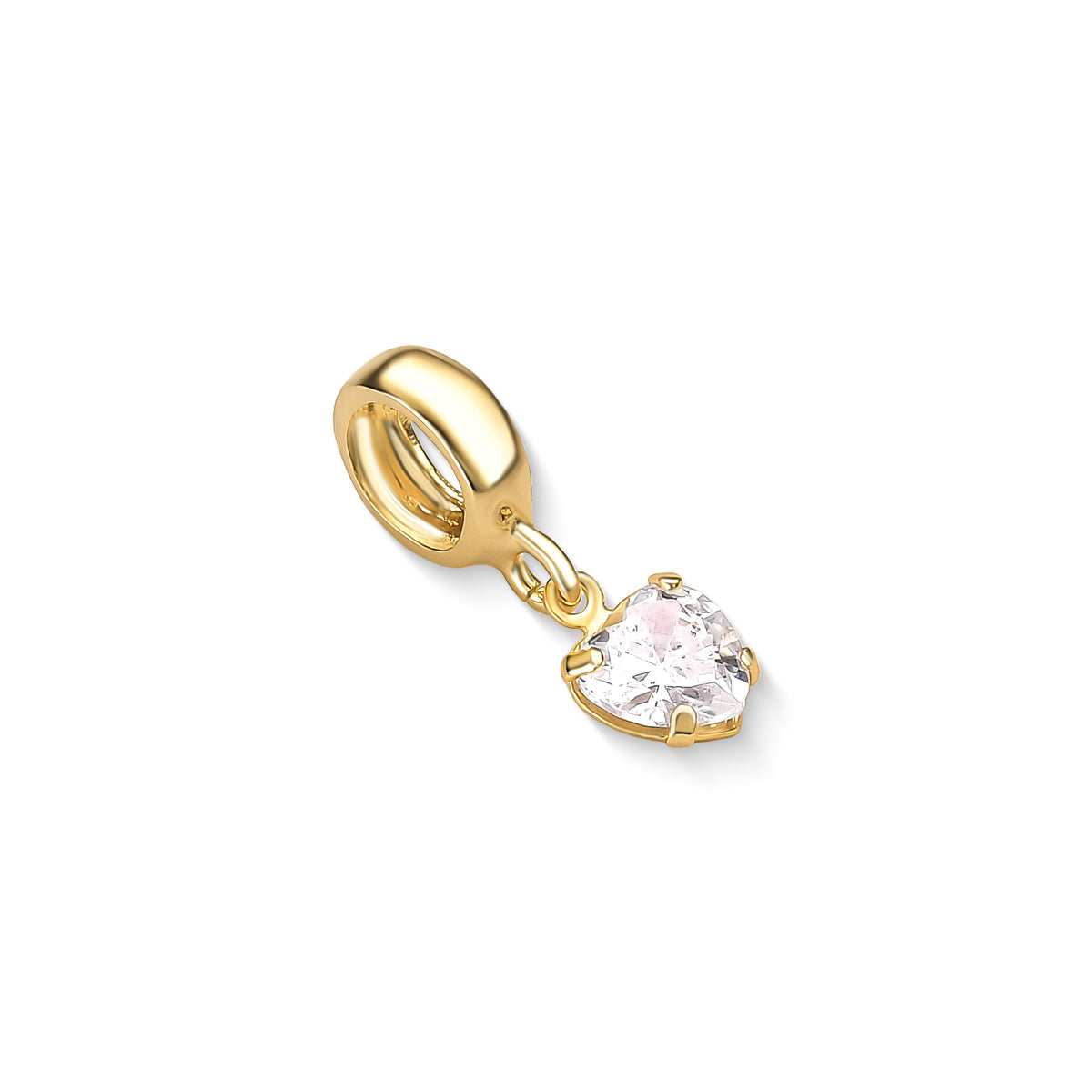Pingente Coração com Ponto de Luz Banhado a Ouro 18K