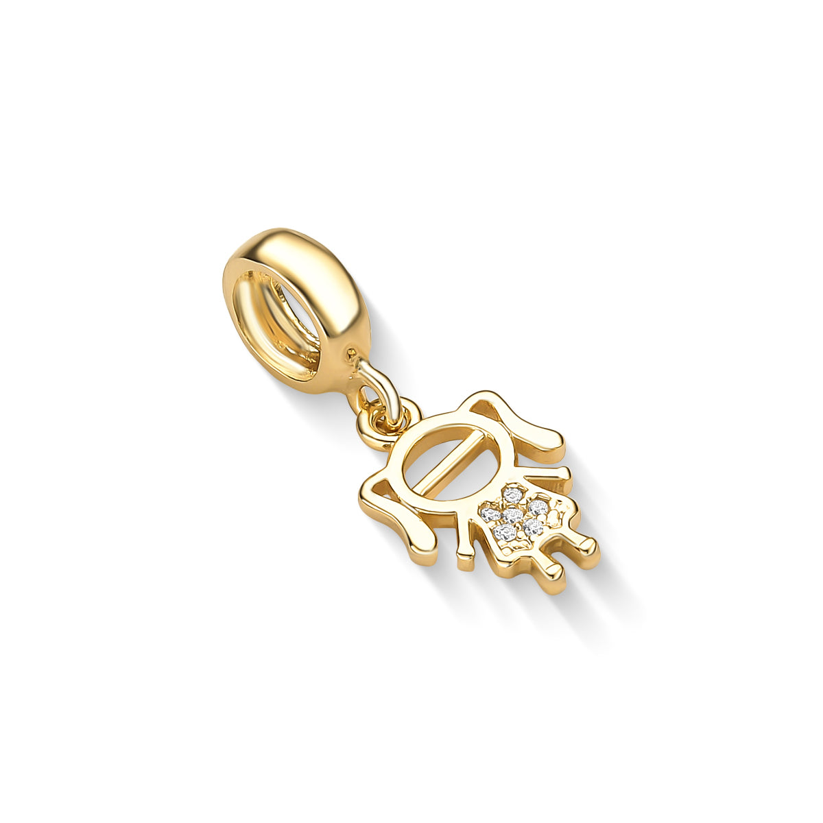 Pingente Menina Cravejada Banhado a Ouro 18K