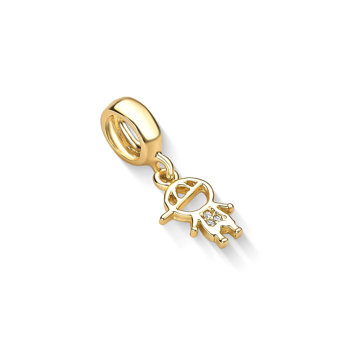 Pingente Menino Cravejado Banhado a Ouro 18K