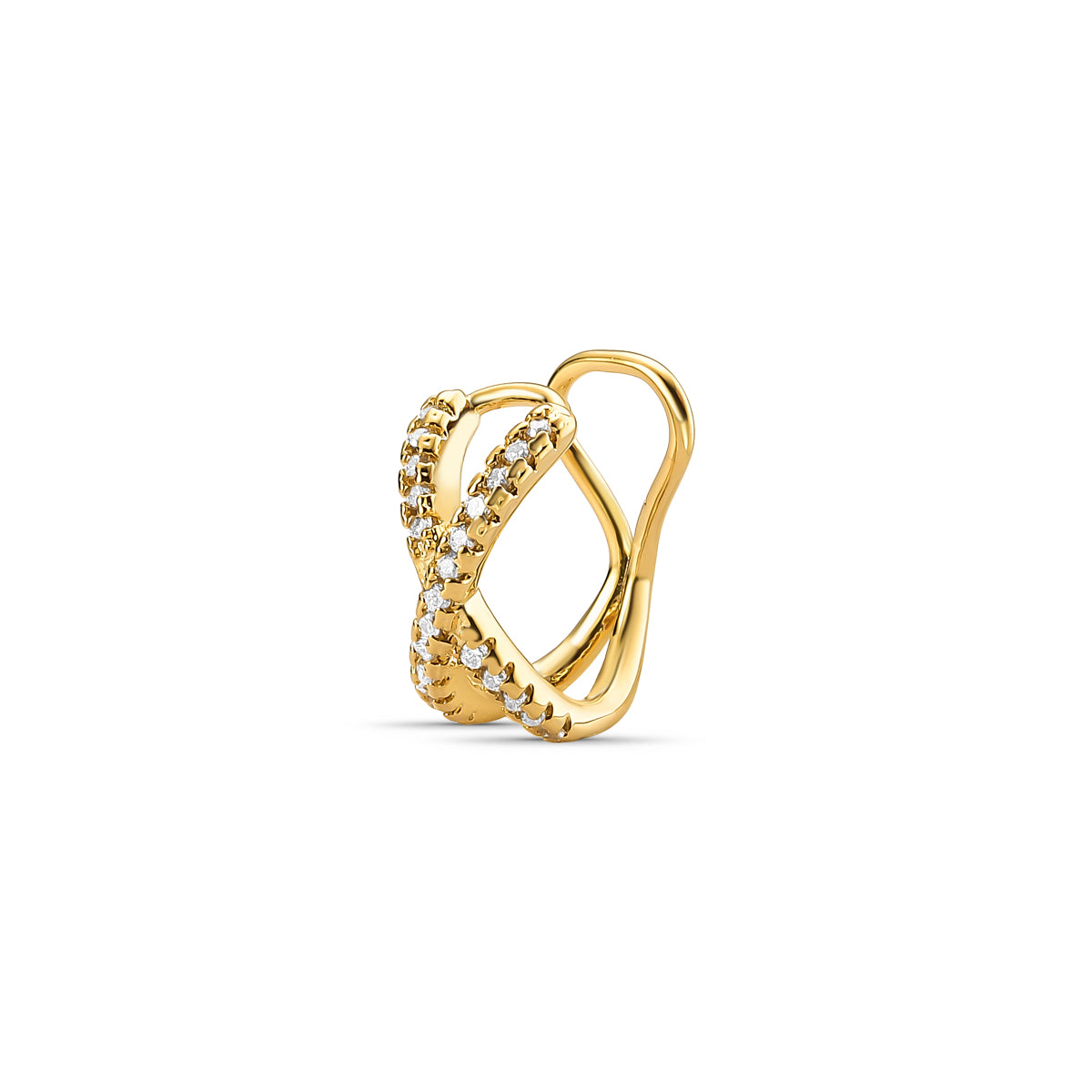 Piercing Infinito Zircônias Cristais Banhado a Ouro 18K